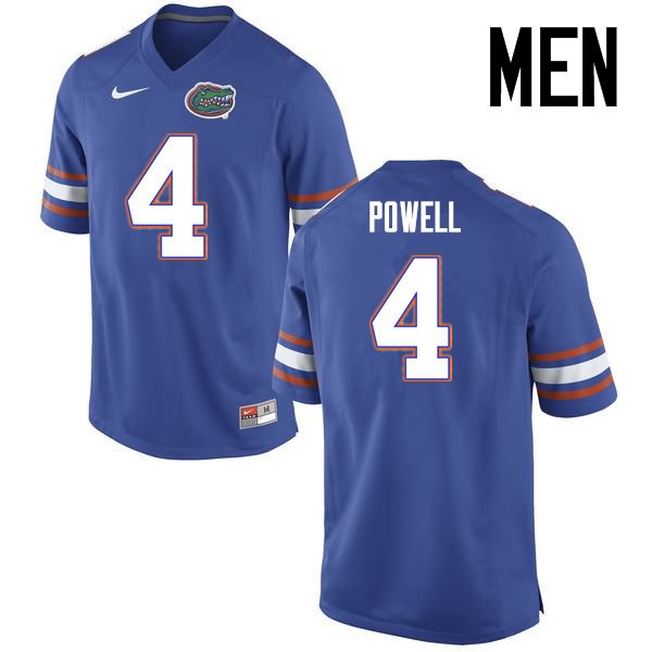 Men's NCAA Florida Gators Brandon Powell #4 Stitched Authentic Nike Blue College Football Jersey HDU6665JU